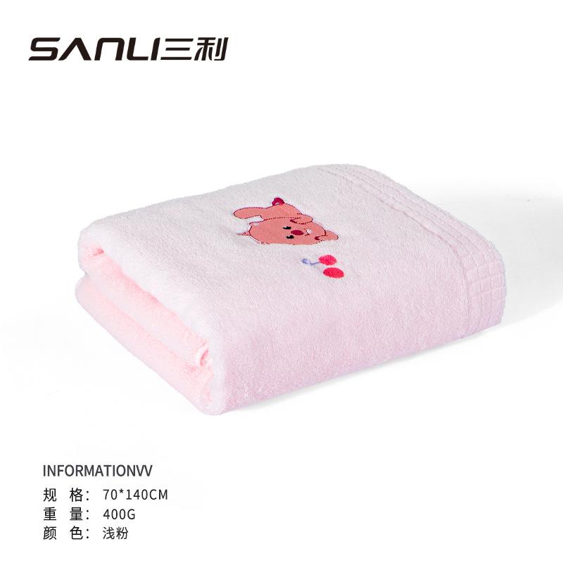 Полотенце чистый хлопок Руби мультяшная вышивка 70 * 140 бытовое общежитие пара взрослый большое банное полотенце 70*140