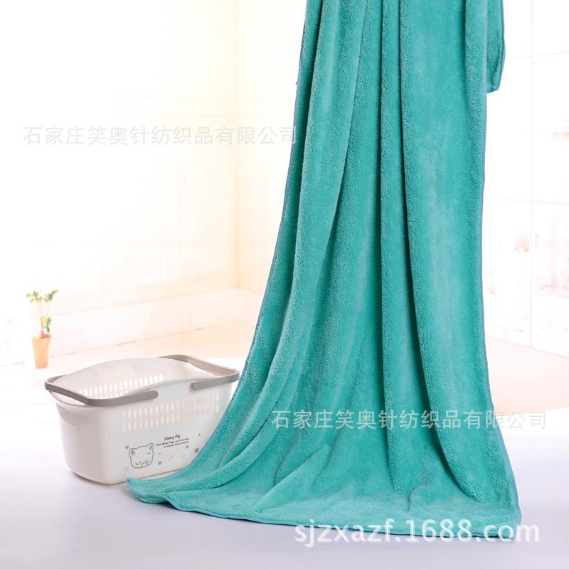 Коралловый флис мягкий впитывающий 70 * 140 банное полотенце длинный ворс утолщенное большое полотенце большое банное полотенце 70*140 темно-зеленого